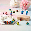 12Pcs 6 Colors Handmade Frosted Lampwork Beads LAMP-BT0001-02-7