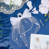 Gauze Mesh Veil Cloth with Aligator Hair Clip AJEW-WH20018-97B-4