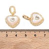 Brass Micro Pave Clear Cubic Zirconia Pendants KK-CBA61F8-06G-3