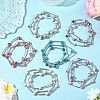 6Pcs 6 Colors Round Synthetic Turquoise Beads Multi-strand Bracelets for Women BJEW-JB12335-1