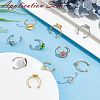 Tarnish Resistant 201 Stainless Steel Cuff Pad Ring Settings STAS-S080-042B-P-4