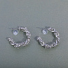 Twisted C-shaped Brass Stud Earrings WL5525-2