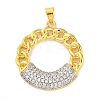 Rack Plating Brass Micro Pave Cubic Zirconia Pendants KK-M021-07G-02-1