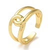 Rack Plating Brass Open Cuff Rings for Women RJEW-M162-35G-1