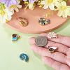 6Pcs 6 Styles 304 Stainless Steel Enamel Pendants STAS-TA0006-54-6