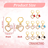 Alloy Enamel Heart Pendant Locking Stitch Markers HJEW-PH01864-2