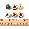 6Pcs 6 Styles Christmas Hand Painted Acrylic with Enamel Beads MACR-FS0002-42-5