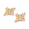 Brass Pave Cubic Zirconia Connector Charms X-KK-G462-45KCG-02-2