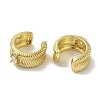 Rack Plating Brass Pave Clear Cubic Zirconia Wavy Ring Cuff Earrings for Women EJEW-P280-09G-2