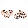 Natural Wood Filigree Joiners Links WOOD-WH0113-40-1