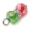 Brass Rhinestone & Glass Pendants PALLOY-JF03002-4