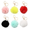 Faux Rabbit Fur Pom Pom Ball Keychain KEYC-FS00031-05-4