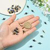 20Pcs Resin Evil Eye Round Bead with 304 Stainless Steel Connector Charms PALLOY-FS00071-02-4