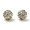 Chunky Resin Rhinestone Bubblegum Ball Beads RESI-A001-1-1