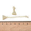 Brass Micro Pave Clear Cubic Zirconia Chain Extender KK-Z143-10G-3