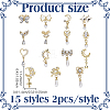 30Pcs 15 Styles Golden Brass Micro Pave Rhinestone Cabochons DIY-HY0002-56-2