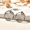 Tarnish Resistant 304 Stainless Steel Retractable Clip-on Hoop Earrings STAS-I097-078P-1