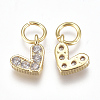 Brass Micro Pave Cubic Zirconia Charms LS-ZIRC-F111-08G-03-2