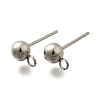 201 Stainless Steel Stud Earring Findings STAS-R156-01P-04-1