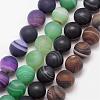 Natural Striped Agate/Banded Agate Bead Strands G-K166-12-6mm-1