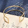 Ion Plating(IP) 304 Stainless Steel Hollow Open Cuff Bangles for Women BJEW-S155-04G-5