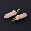 Natural Rose Quartz Pointed Pendants G-G025-01G-41-3