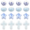 20Pcs 4 Styles Handmade Flower Printed Porcelain Ceramic Beads Strands PORC-YW0001-58-1