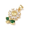 Brass Green Cubic Zirconia Pendants KK-A303-07B-G-2
