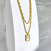 Stylish White Shell Rectangle Pendant Necklaces FM8571-1