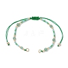 4mm Faceted Round Natural Green Aventurine Beads & Handmade Seed Beads Braided Bracelet Making AJEW-MZ00003-04-1