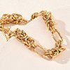 Unisex 304 Stainless Steel Byzantine Chains Bracelets BJEW-G790-07G-3