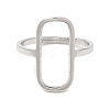 Non-Tarnish 304 Stainless Steel Hollow Rectangle Adjustable Ring for Women RJEW-M149-31P-1