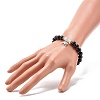Natural Obsidian & Opalite Round Beads Energy Stretch Bracelet BJEW-JB06967-5