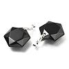 Faceted Natural Black Agate Pendants G-F340-03A-2