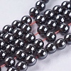 Non-magnetic Synthetic Hematite Bead Strands X-G-R193-19-4mm-1