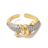 Rack Plating Brass Micro Pave Cubic Zirconia Open Cuff Rings RJEW-H218-04GP-2