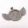 Alloy Pendant Cabochon Setting ALRI-WH0005-11B-1