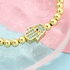 Brass Micro Pave Cubic Zirconia Beads Bracelets for Women BJEW-S158-09G-3