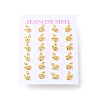 304 Stainless Steel Tiny Swan Stud Earrings with 316 Stainless Steel Pins for Women EJEW-J043-14G-3