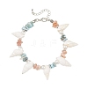 Natural Morganite & Larimar Chips Beads & Natural Spiral Shell Necklaces & Dangle Earring & Bracelets Sets SJEW-JS01387-5