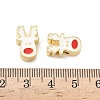 Christmas Brass Enamel Beads KK-I474-G14-3