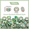 100Pcs Printed Transparent Resin European Beads RESI-PA0001-18A-2