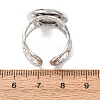 Hammered 304 Stainless Steel Cuff Ring Components SA-CBAC0DF-02E-P-3