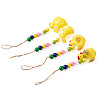 Crafans 4Pcs 4 Style Easter Theme Plastic Hen & Rabbit Pendant Decorations HJEW-CF0001-16A-2