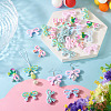 40Pcs 8 Colors Printed Opaque Acrylic Beads MACR-TA0002-65-7