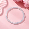 Natural Aquamarine Beaded Stretch Bracelets for Women BJEW-JB13335-02-1