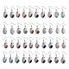 Gemstone Elephant Head Dangle Earrings EJEW-A092-07P-1