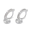 Brass with Cubic Zirconia Cuff Earrings Findings KK-B087-14P-2