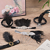 5Pcs 5 Styles Feather with Plastic Headbands OHAR-WR0001-08-4