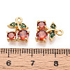 Brass Micro Pave Clear Cubic Zirconia Pendants KK-T078-04G-01-3